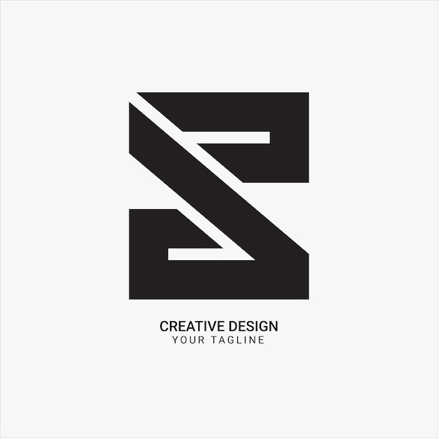 Creativo RS o SR o S monograma plano inicial negrita tipo negro diseño de logotipo único y moderno
