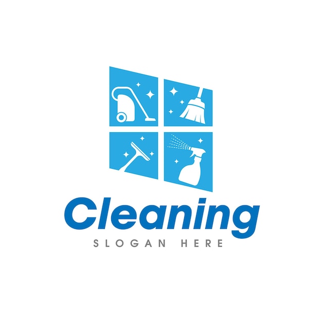 Creativo Servicio de Limpieza Logotipo de Negocio Símbolo Icono Diseño plantilla