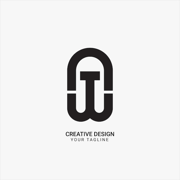 Creativo WA o AW monograma inicial patrón de arte de línea geométrico diseño de logotipo único de marca moderna