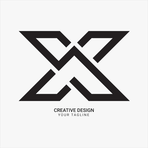 Creativo X o XA o AX o XAS o ASX o SXA monograma inicial diseño de logotipo de estilo único de marca moderna