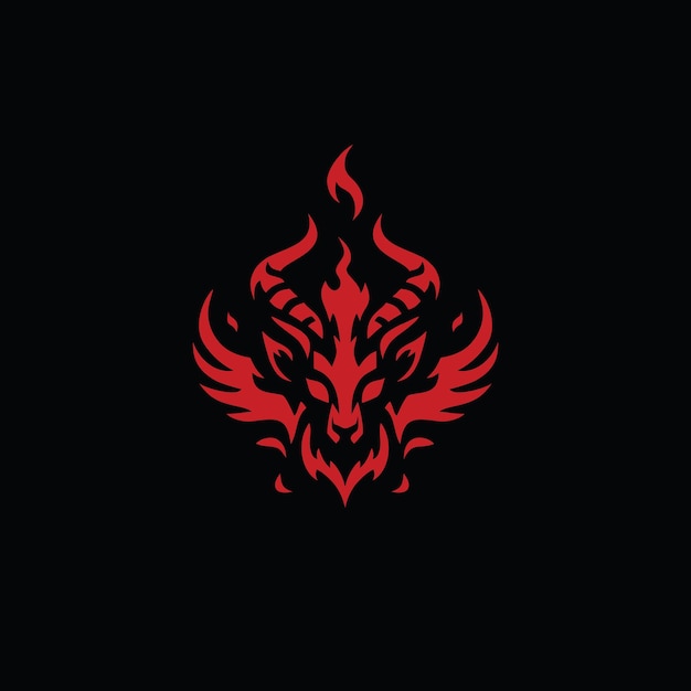 Creatura de llamas diseño mítico arte ilustración del logotipo