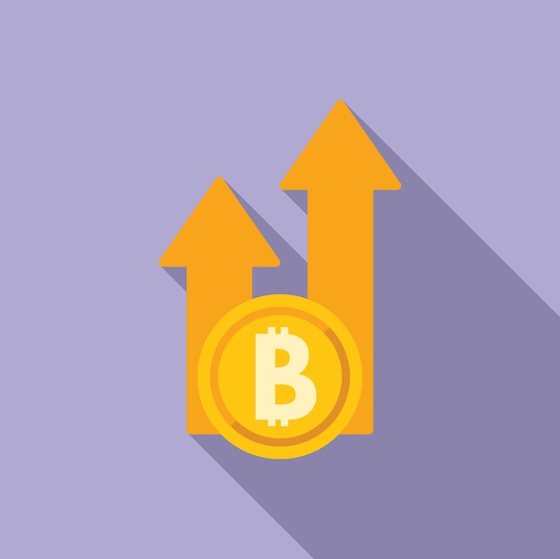 Crecer el icono de datos criptográficos vector plano monetario móvil