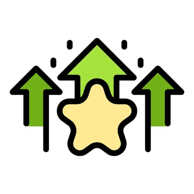 Crecer recompensa icono contorno vector Servicio de regalo Feliz descuento color plano