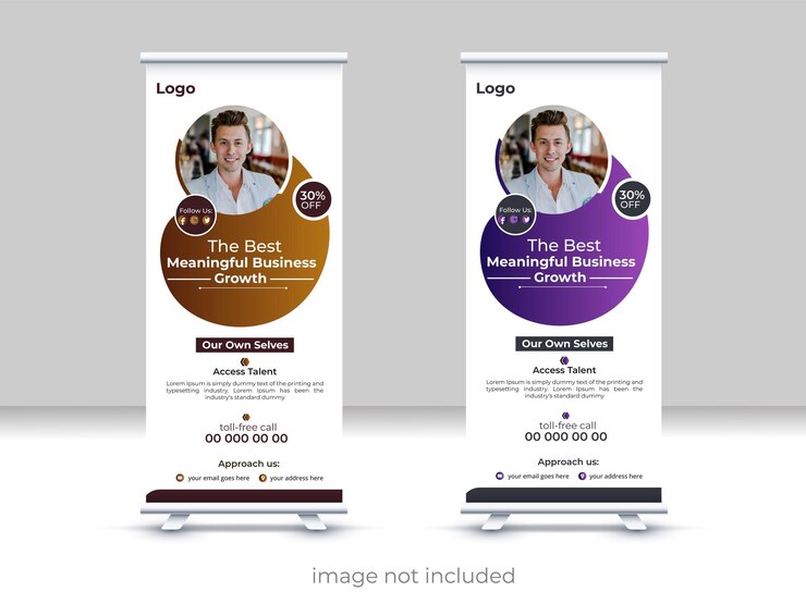 Crecer su negocio Roll Up diseño de pancartas corporativas