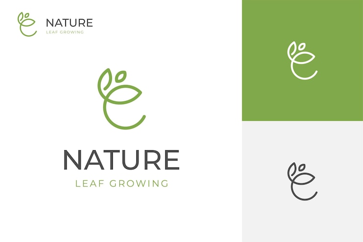 Vector creciente línea de hojas icono diseño círculo tierra con planta símbolo gráfico para verde día de la tierra globo natural y verde de la tierra patrón de logotipo vectorial