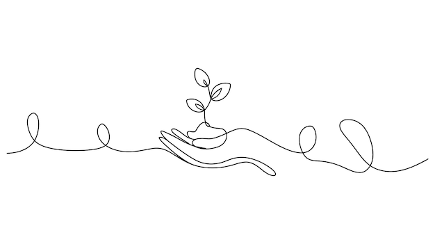 Crecimiento continuo en línea de brotes de arte de plantas, hojas, semillas, cultivo de suelo, plántulas, concepto de granja natural ecológica