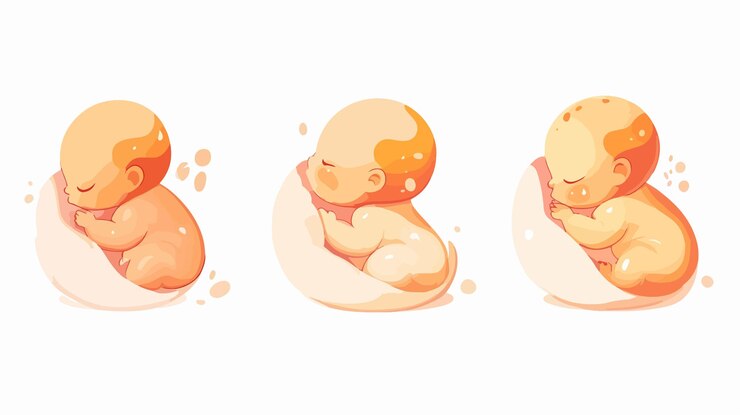 Vector crecimiento y desarrollo fetal en el vientre materno