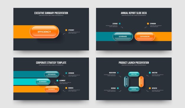 Crecimiento digital uno dos tres cuatro Diagrama de opciones Diseño de marcos Colección de ilustraciones vectoriales