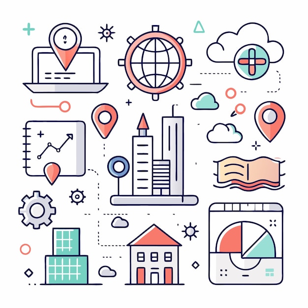 Crecimiento empresarial global con análisis de datos y ubicación