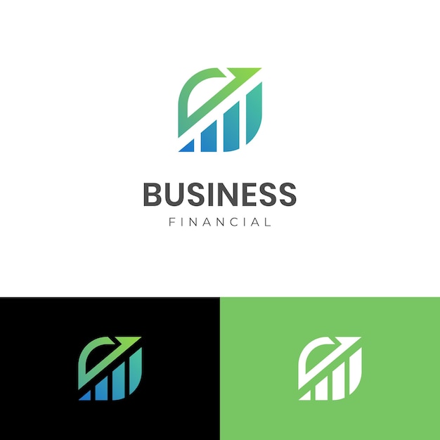 Vector crecimiento financiero logotipo diseño de icono con hoja y flecha combinado para economía finanzas elemento gráfico símbolo