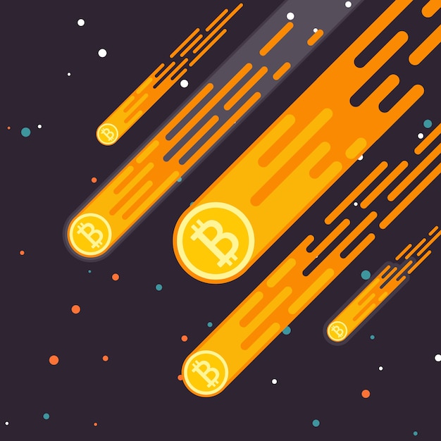 El crecimiento de la moneda de Bitcoin Crypto es una caída en la moneda digital.