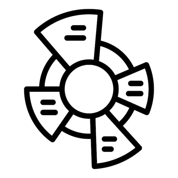 Crecimiento de la población gráfico circular icono contorno vector gráfico aumento equipo cliente
