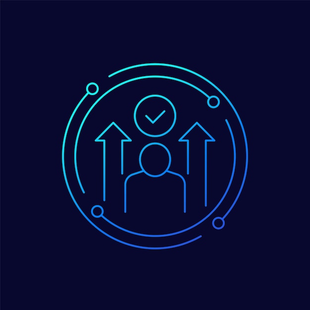 crecimiento profesional y promoción diseño lineal del icono