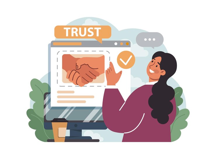 Vector credibilidad de la empresa reputación de la marca basada en la lealtad del cliente