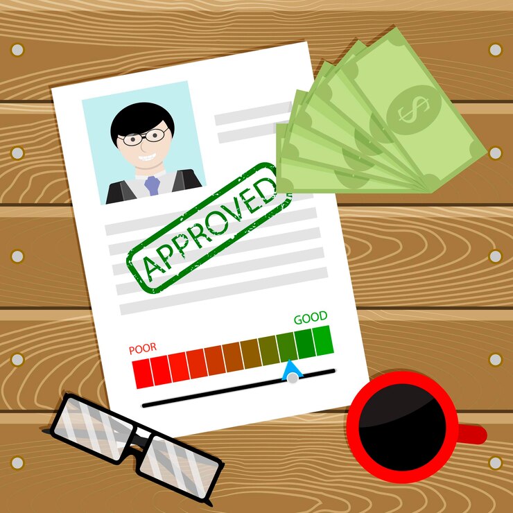 Vector crédito en efectivo aprobado