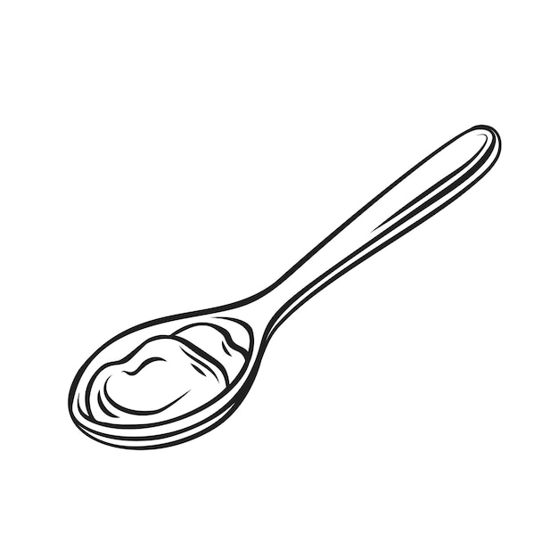 Vector crema de coco en cuchara