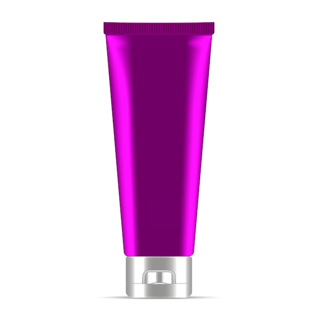 Crema de color morado o pomada del tubo cosmético. Realista