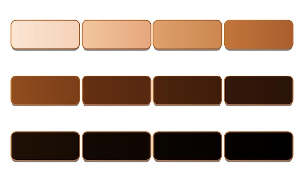 Crema de melocotón beige marrón tono de piel paleta de color gradiente