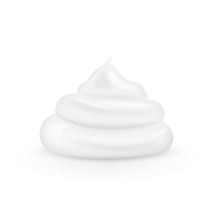 Vector crema realista 3d aislada sobre fondo blanco ilustración vectorial