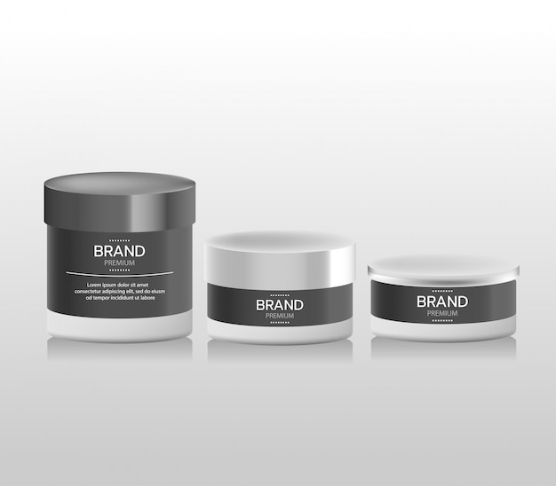 Crema y tubo de crema cosmética blanca realista para crema, pomada, pasta de dientes, loción
