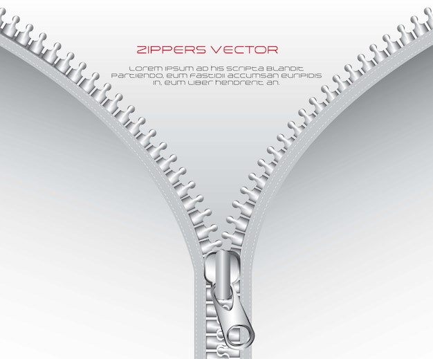 Vector cremallera metálica con espacio para copiar ilustración vectorial