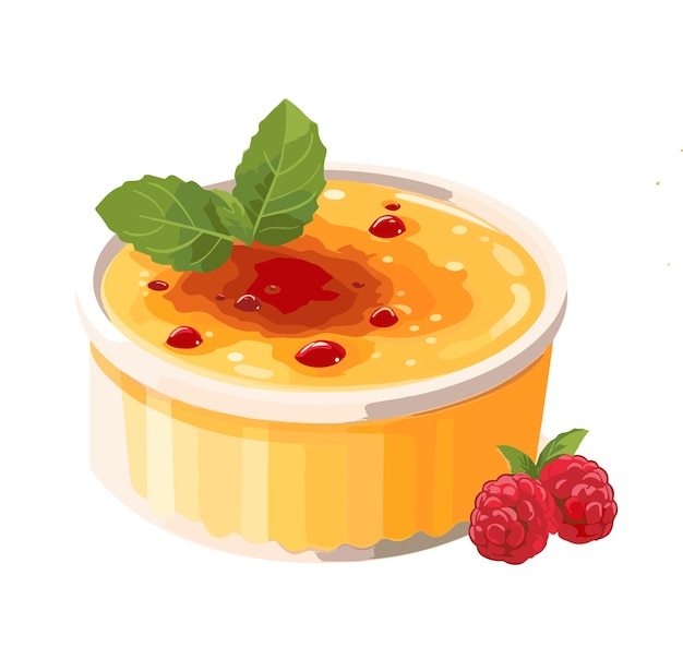 Creme brulee pastel de queso vector ilustración