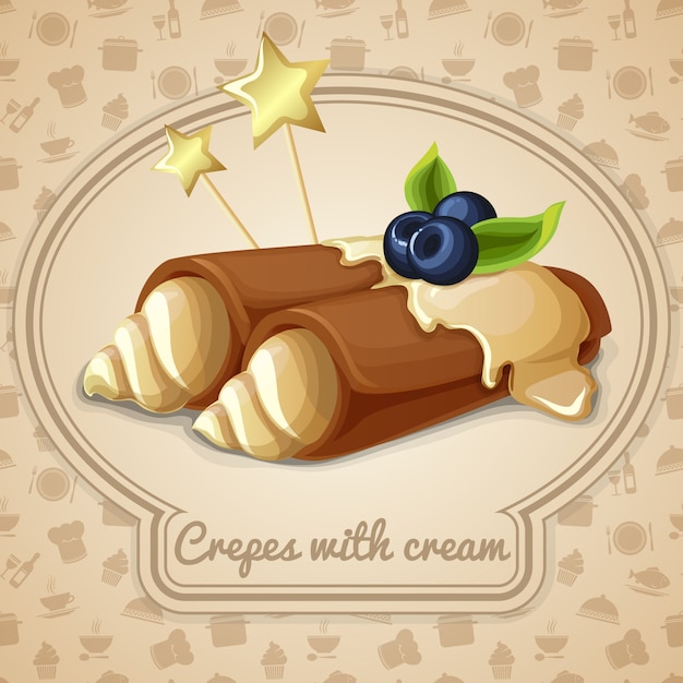 Crepes con crema de ilustración