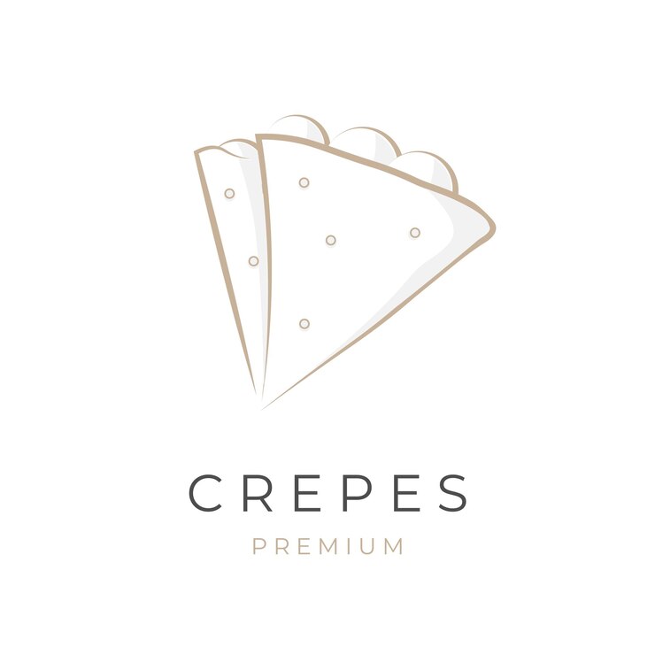 Crepes Elegante Línea Arte Vector Ilustración Logotipo