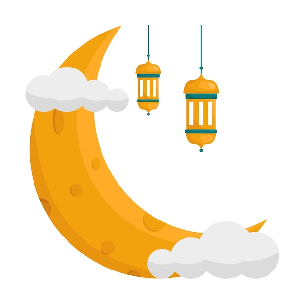 Crescent Monn con Lampion Ilustración