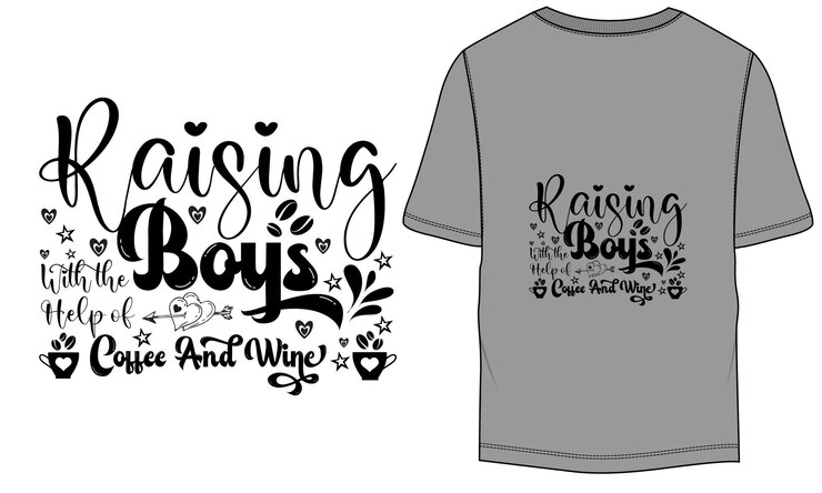 Vector criar niños con la ayuda del café y el vino vector coffe tshirt design