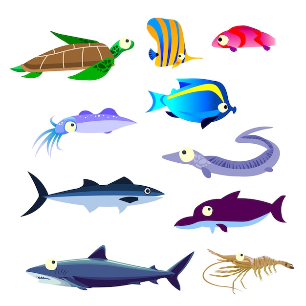 Vector criaturas del mar