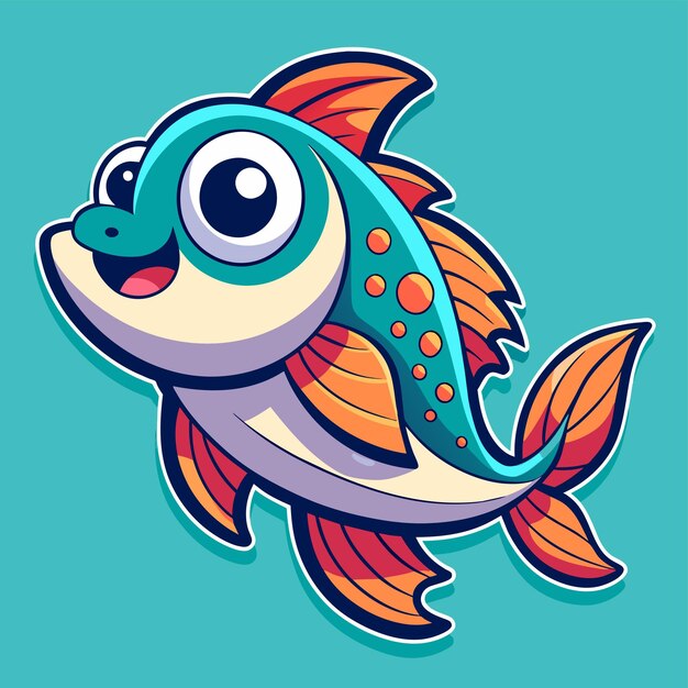 Vector criaturas marinas de acuario peces submarinos tropicales vida silvestre marina dibujada a mano dibujada plana caricatura elegante