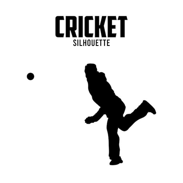 Cricket Batsman vector stock ilustración Cricket silueta Vector