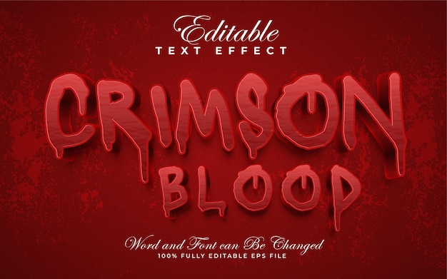 Crimson Blood efecto de texto editable en estilo aterrador