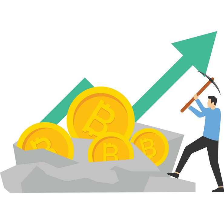 Vector criptoinversión y minería activos digitales criptomoneda ilustración vectorial criptomoneda o