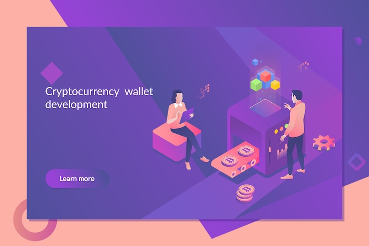 Vector criptomoneda y concepto isométrico blockchain