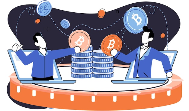 Criptomoneda metáfora de la minería bitcoin Plataforma de intercambio Blockchain Procedimientos bancarios cibernéticos billetera comercial bitcoin Transacciones de moneda digital Mercado de criptomonedas minería oculta