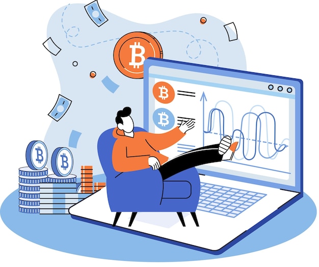 Criptomoneda metáfora de la minería bitcoin Plataforma de intercambio Blockchain Procedimientos bancarios cibernéticos billetera comercial bitcoin Transacciones de moneda digital Mercado de criptomonedas minería oculta