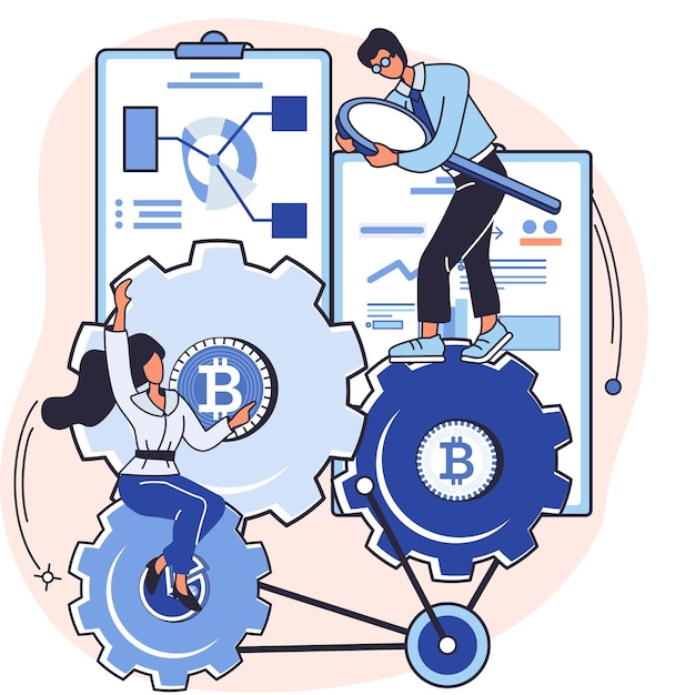 Criptomoneda metáfora de la minería bitcoin Plataforma de intercambio Blockchain Procedimientos bancarios cibernéticos billetera comercial bitcoin Transacciones de moneda digital Mercado de criptomonedas minería oculta