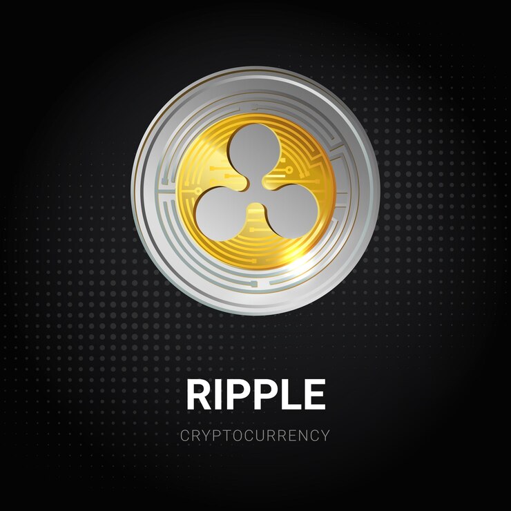 Vector criptomoneda ondulación moneda icono lujo dorado