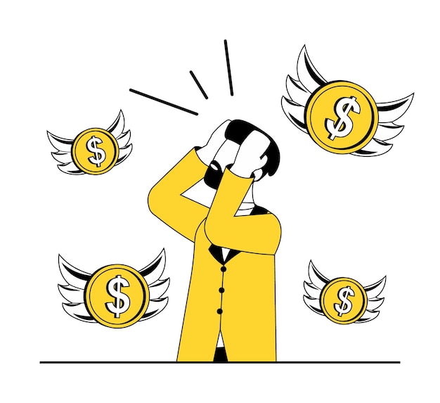 Crisis empresarial El empresario está desesperado, el dinero se le escapa