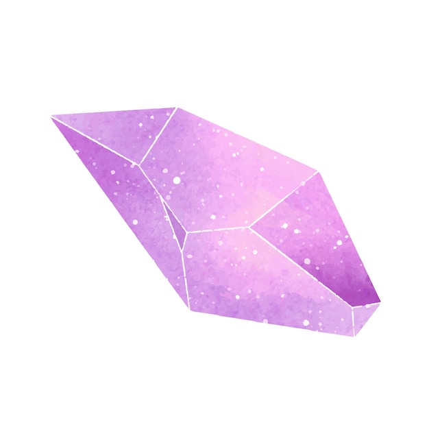 cristal de acuarela vectorial sobre un fondo blanco