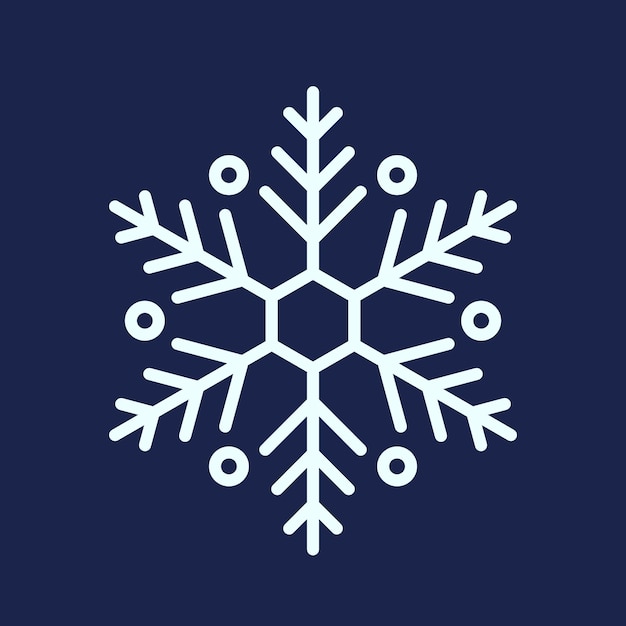 Cristales de hielo de copo de nieve geométricos formados con un patrón simétrico debido a que las moléculas de agua se organizan hexagonalmente creando una ilustración vectorial de maravilla invernal única, deslumbrante y helada
