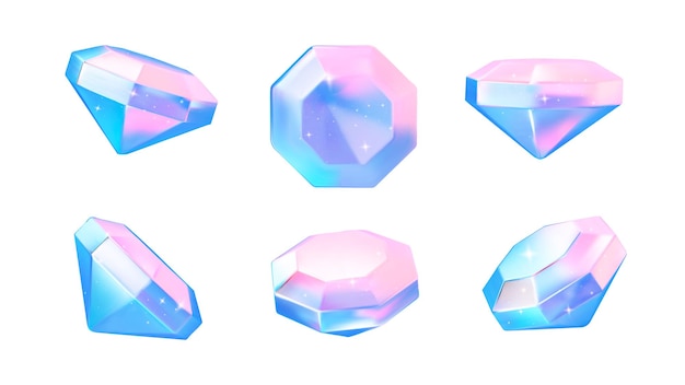 Cristales holográficos desde diferentes ángulos