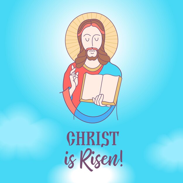 Cristo ha resucitado Ilustración de vector de Pascua Jesucristo