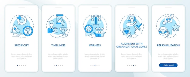 Criterios de reconocimiento de empleados pantalla azul de la aplicación móvil de incorporación