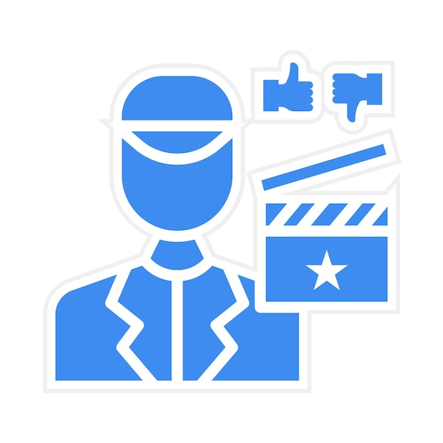 Crítico de cine Imagen vectorial de icono masculino Se puede utilizar para la realización de películas