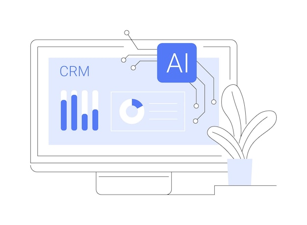 CRM con ilustración vectorial de conceptos abstractos de AIGenerated Insights