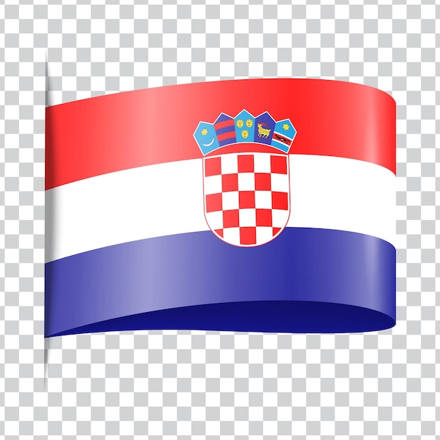 Croacia etiqueta la bandera nacional con una sombra