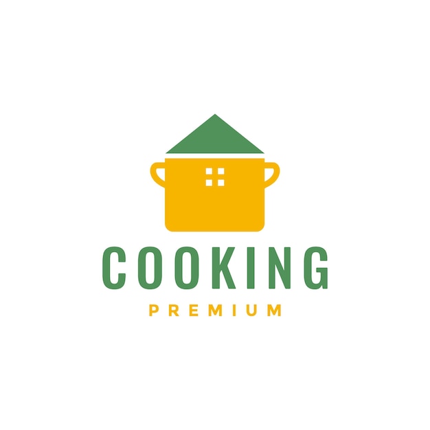 Crock cooking home cocina comida moderna logo diseño vector